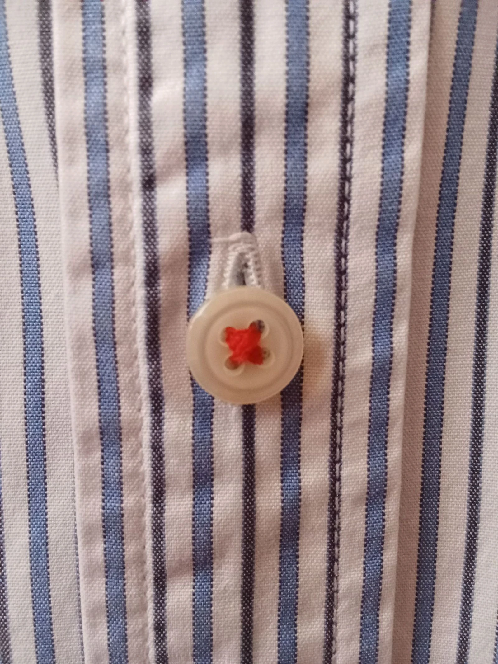 Camisa de homem riscas azuis e brancas tamanho XL nova 100% algodão – photo 5